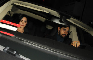 Demi Lovato and Wilmer Valderama arriving at The Ivy in West Hollywood