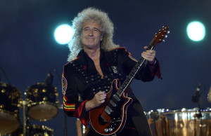 Queen's guitar player Brian May performs